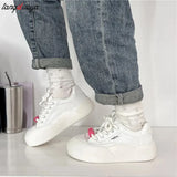 Women Vulcanized Shoes Chunky Sneakers Women Flats New Design Sport Shoes Lace Up Women Shoes Fashion Walking Sneakers