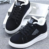 Winter Warm Women Shoes Fur Flock Casual Shoes Lace Up Fashion Lady Sneakers Platform Snow shoes Big