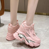 Wedge Heel Sneakers for Women 2023 New Breathable Chunky Platform Sports Shoes Woman Fashion Non Slip Thick Sole