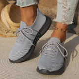 Breakj Summer New Large-Size Women Flying Shoes Front Lace Comfortable Breathable EVA