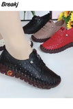Spring Sneakers Women Shoes Platform Loafers Casual Lace Up Leather Flat Slip-On Mom Shoe Mujer Zapatos Chaussure