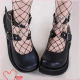 Brand Girls Platform Wedges Angel Bat Marry Janes Pumps Buckle Women's Pumps New INS Cosplay Lolita Japanese Shoes