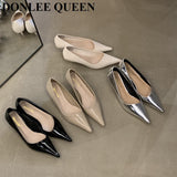 Women Pumps Pointed Toe Thin Heels Office Dress Shoes Wedding Party Elegant Ladies Female Slip On Loafers Brand Zapatillas