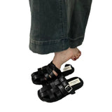 Slippers, Women Wear A Slip-on Summer 2024 New Baotou Black, Silver Woven Semi-drag Casual Sandals, Women's