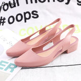 Women Pointed Toe Chunky Med High Heels Casual Comfort Wedges Beach Shoes for Women Closed Toe Sandal Wedding Shoes