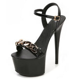 Decoration Buckle Strap Women Shoes New Chunky Heel Sandals Summer Platform High Heels Nightclub Party Pole Dance
