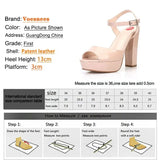 Women Sandals 2023 Fashion Waterproof Platform 13CM Thick Heel Shoes Concise Buckle Strap Model Womens Sexy High