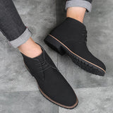 Breakj Fall Men's Pointed Casual Men's Leather Boots Front Lace Up Martin Boots Plus Size Men's Shoes Fashion