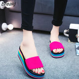 Women Sandal Slippers Platform Bath Slippers Wedge Beach Flip Flops High Heel Beach Slide Shoes EVA Fashion Casual