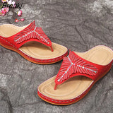 Women Sandals 2021 New Embroidery Summer Shoes Woman Wedges Shoes For Heels Sandalias Mujer Flip Flops Platform Women