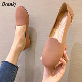 Knitted Beanie Shoes Flat Women Shoes Single Shoes Solid Color Simple Weave Round Toe Woman Shoes Plus Size