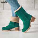 Women Fur Warm Snow Boots Ladies Warm Wool Booties Ankle Boot Comfortable Shoes Plus Size 35-43 Casual Women Mid