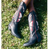 Breakj Large-Size Coarse And High-Sleeve Sleeve Butterfly Western Cowboy Boots