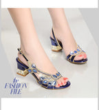 New Flat Sandals Women Wear High Heels Golden Diamond Bohemian Diamond Sandals With Thick