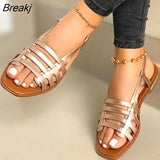 Summer New Women Sandals Hollow Roman Flat Sandals Open Toe Casual Beach Women's Shoes Outdoor Sandals Zapatos Para