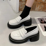 platform shoes women's loafers High Heels Pumps Chaussure Femme College Shoes Lolita Cosplay Platform Chunky Sole