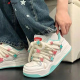 Sneakers Heart Fashion Women Casuals Basketball Style Sneakers 2023 New Couple Trend Lace-up White Blue Shoes