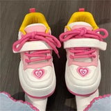 Sneakers for Women Popular autumn Style All-match Womens Trendy School Thick Sole White Pink Shoes lolita sneakers