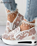 Casual Shoes Woman Summer 2023 white blue Mesh Vulcanized Shoes Rubber Sole Slip on Comfortable Female Shallow Sneakers