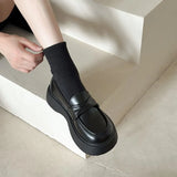 Leather Shoes Women's English Style Shoes 2024 New Summer Retro Flat-Soled Love Shoes Black One-Footed Women's