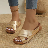 Women Wedge Sandals Premium Orthopedic Open Toe Sandals Vintage Anti-Slip Leather Casual Female Platform Retro