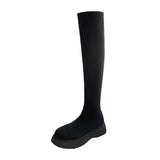Women Platform Over The Knee Boots Stretch Knitting Sock Long Boots Woman 2023 Autumn Thick Bottom Thigh High Botas