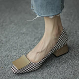 Temperament Women Shoes Spring Summer New Midheel Shallow Mouth Single Shoe Women Square Toe Wild Fairy Style Ladies