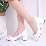 Women's Office Shoes,Soft Rubber Sole,High Heels,Mixed Colors,Pointed Toe,Slip On,Female Fashion