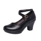 High 2023 Heels for Ladies Shoes Dancing Platform Pumps Leather Mary Janes Sandal Summer Footwear Fashion Women