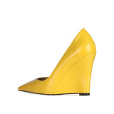 Spring Candy Colors Ladies Wedges Shoes Woman Elegant Office Casual High Heels Shoes Mujer 10 CM Pumps Big Size