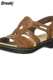 Size 43 Women New Flat Casual Open Toe Beach Sandals 2023 Women's Low Heel Shoes Wedges Woman Summer Footwear