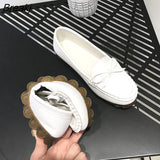 Genuine Leather Flats Casual Slip On Loafers Woman Shoes Comfortable Soft Bottom Flat Shoes Vintage Style Woman