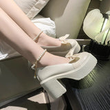 Shoes Women Japanese Girl Platform Black High Heels Fashion Mary Jane Chunky Platform Shoes Cosplay Female