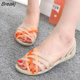 New Fashion Women Comfortable Sandals Summer New Candy Color Women Cute Shoes Peep Toe Outdoor Beach Shoes Woman