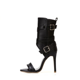 Leather Stiletto Women Sandal 2023 Summer High Heels Wedding Party Sexy Shoes T-strap Design Fashion Solid Pumps Size