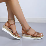 Women's Buckle Strap Wedge Sandals Summer 2023 Non Slip Platform Gladiator Shoes Woman Thick Bottom Sandalias De Mujer Plus
