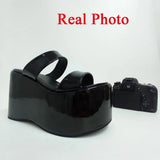 New Upgrade Great Quality 2023 Summer Platform Wedges Sandals Gothic Height Increasing High Heels Black Woman Shoes