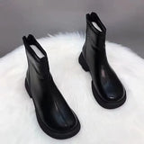 Chunky Waterproof Short Shoes for Woman Platform Booties Round Toe Women's Ankle Boots Free Shipping and Low Price