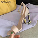 Heels Luxury Sandals For Women Shiny Sequins Denim Gladiator Sandals Genuine Leather Dance Party Wedding Shoes Summer