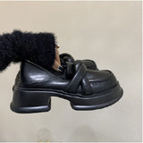 Love Shoes Women's 2024 Autumn New Style Thick Soles Heighten Minority Retro Shoes Single Shoes Are Super