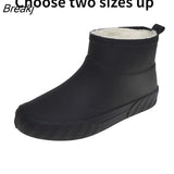 Rain Boots for Women Autumn Winter Waterproof Shoes Girls Mid Calf Rainboots Woman Plush Rain Shoes Fur Lined