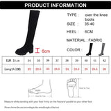 Autumn Winter Women's Over The Knee Sock Boots 2023 Stretch Knitted Thick Heels Long Boots Woman Slip On Platform