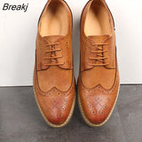 Shoes Men Brogues Shoes Lace-Up Bullock Business Wedding Dress Shoes Male Formal Shoes