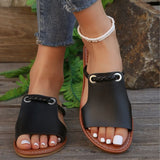 Breakj 2025 Summer New Women's Woven Simple Daily Beach Slippers Flat