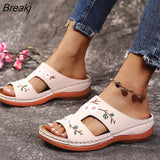 Women 2021 Woman Slippers Flower Platform Colorful Shoes Comfortable Casual Zapatillas Casa Mujer Sapatos