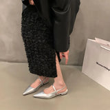 Sandals Woman Leather Suit Female Beige Shoes Lady 2024 Ankle Strap Shallow Mouth Cross Summer Heels Low-heeled Black New