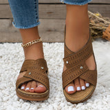 Sandals Women Summer Shoes Women Elegant Low Heels Slippers Zapatos Mujer Wedge Heeled Sandals Female Platform