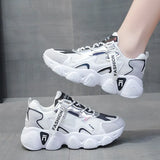 Women Sneakers Casual Platform Shoe2023 Fashion Korean Women Chunky Sneakers Platform Autumn Breathable Mixed Colors Women