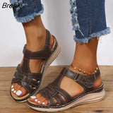 Women Wedge Sandals Summer Ladies Roman Sandals Open-toe Platform Flat Sandals for Woman Casual Outdoor Plus Size Beach
