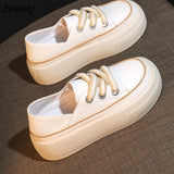 Women Platform Sneakers 2023 Spring Autumn New Fashion All-match Solid Color Women Casual Shoes Low Shoes for Walking